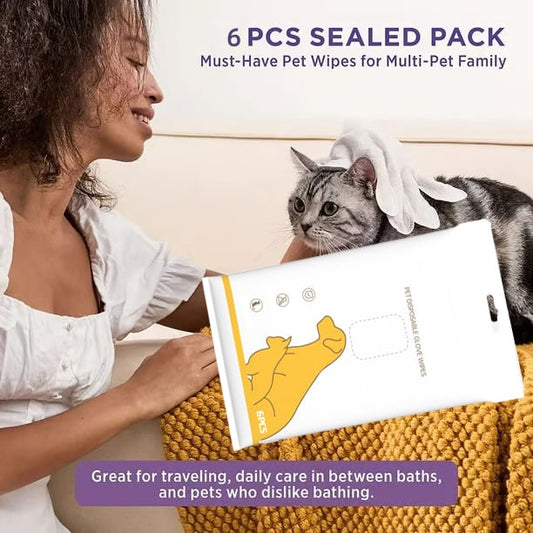 🔥2025 New Arrival 49% OFF🔥Deodorizing Pet Glove Wipes For Dogs(6Pcs)