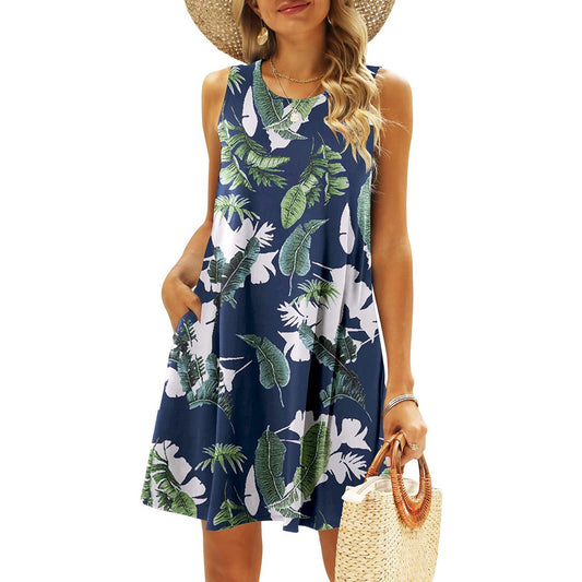 🔥Hot Sale 50% OFF💝✨Summer Dresses Floral Sundress Casual Pockets Boho Tank Dress