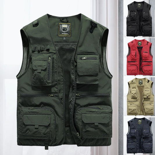 🔥Hot Sale 49% OFF💝✨Breathable Mesh Zip Cargo Vest