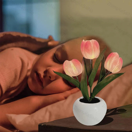 🔥Hot Sale 49% OFF💝✨LED Tulip Night Light Flower Table Lamp