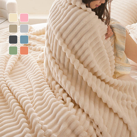 ⏰LAST DAY SPECIAL PRICE: £10.99!!🔥Super Soft Fur Ribbed Fleece Throw Blanket⛄