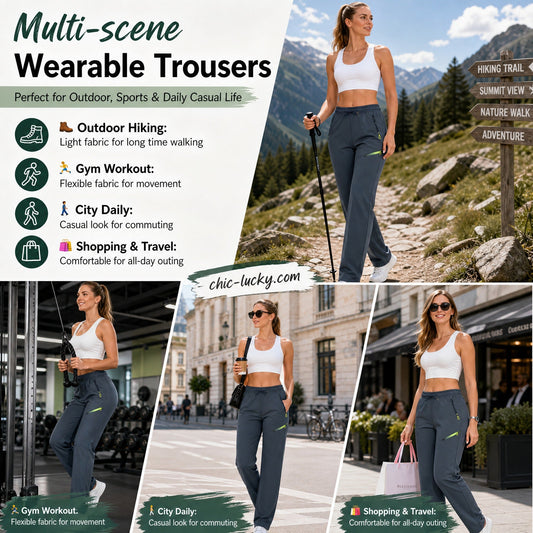 ⏳⏳LAST DAY SALE 50% OFF!!🔥Women’s Straight-Leg Cargo Trousers – Elastic Waist, 6-Pocket Casual Pants for Work, Travel & Everyday Wear 👖✨