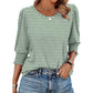 Women Dressy Casual 3/4 Length Sleeve Womens Tops with Smocked Cuffs