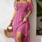 🤩2026 Summer Hot Sale 50% OFF!💖Square Neck Floral Midi Dress – Smocked Bodice, Flowy Tiered Skirt, Romantic