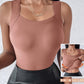 🔥Last Day Special Price ￡8.99!!💐Women's U Neck Camisole High Strechy Seamless Built-in Bra Padded Tank Tops