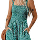 ⏰Hot Sale 50% Off💃Women's Summer Square Neck Sleeveless Loose Casual Short Smocked Romper
