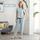 🌸New Arrival 50%OFF💖Women’s Summer Oversized Wide Leg Crop Pants Two Piece Outfits Set