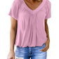 ⏳ Limited Time50% Off!💐Women's Casual Pleated V-Neck Short-Sleeve Top