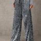 💖💖LAST DAY SALE 50% OFF🥰Women's Sequin Sparkle Wide Leg Pants with Elastic Waistband