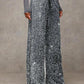 💖💖LAST DAY SALE 50% OFF🥰Women's Sequin Sparkle Wide Leg Pants with Elastic Waistband