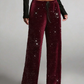 💖LAST DAY SALE 50% OFF🥰Women's Sequin Sparkle Wide Leg Pants with Elastic Waistband