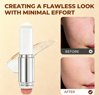 🎁Last Day BUY 1 GET 1 FREE🎉Cover Cream Stick V w/ Detachable Brush - Korean Skin Care Color-Changing Foundation Stick with Collagen Capsules (0.45 oz)
