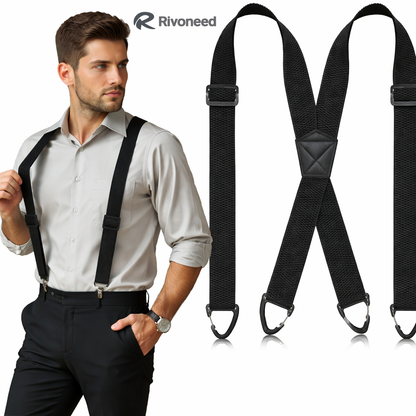 👔 50% OFF NOW! 🔗 Men's Suspenders with X-Back & Clip Fasteners – Sturdy Clips, Wide Straps & Adjustable 👖