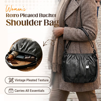 💥LAST DAY SALE 60% OFF🎁🔥Women's Retro Pleated Bucket Shoulder Bag