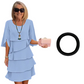 🎁LAST DAY  50% OFF! Women's Elegant Layered Ruffle Sleeve Dress – Effortless Style for Every Occasion 💃