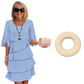 🎁LAST DAY  50% OFF! Women's Elegant Layered Ruffle Sleeve Dress – Effortless Style for Every Occasion 💃