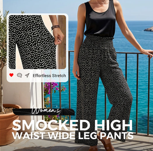 👖 70% OFF NOW! ✨ Women's Smocked High Waist Wide Leg Pants – Flattering Fit, Breathable Fabric & Effortless Style 🌸