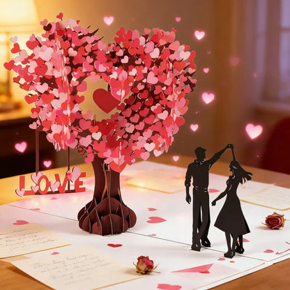 💖LAST DAY SALE 50% OFF💕3D Pop-Up Anniversary Card - Romantic Love Tree & Hearts Design💌