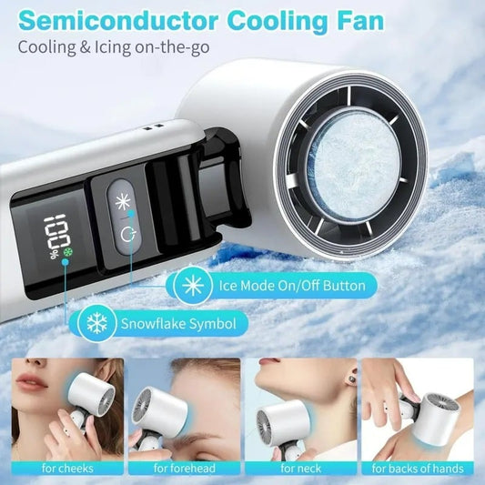 🌞Summer Hot Sale 50% OFF❄️ - Multifunction Portable Handheld Turbo Ice-Cooling Fan | AC-Like Gel Pad Tech, 5 Gears