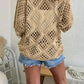 🔥💐SPRING DAY SALE - ONLY £15.99!!⚡50K+ SOLD!✨Womens Bohemian-Inspired Beige Crochet Top with V-Neck