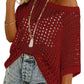 💥2026 Summer Hot Sale 50% OFF💥Women's Summer Scoop Neck Short-Sleeve Sweater Casual Crochet Hollow Out Knit Top