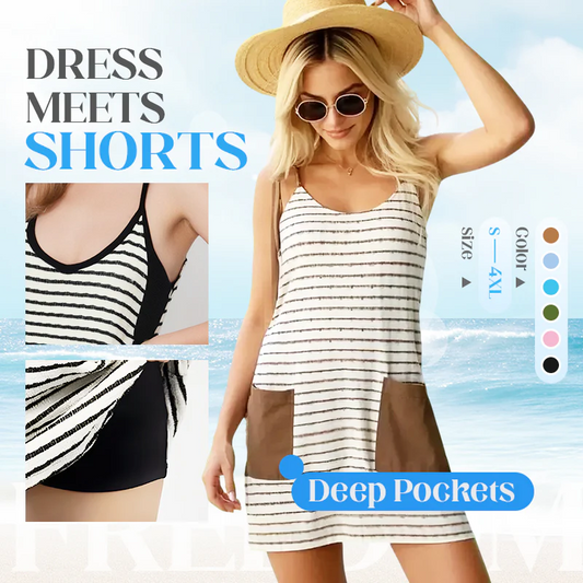 🥳2026 HOT SALE ￡13.99!!🥳💞50K+ SOLD!🔥👗Women's Sleeveless Summer Dress with Shorts