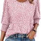 Women Dressy Casual 3/4 Length Sleeve Womens Tops with Smocked Cuffs