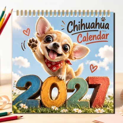📅 LIMITED-TIME 50% OFF! 🐶 Chihuahua 12 Month Wall Calendar – Cute, Ink-proof, Decorative ✨