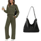 🔥LAST DAY 60% OFF💓Women's Crew Neck Top & Drawstring Pants Set
