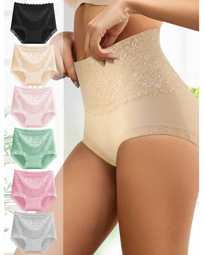 🎉Last Day-Buy 1 Get 3 Packs🎉High Waist Lace Tummy Control Briefs: Flattering Lift & All-Day Comfort