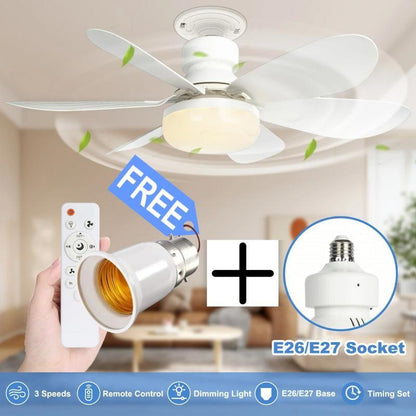 🔥LAST DAY SALE 49% OFF🔥SmartBreez™ 40W LED Ceiling Fan Light – 20.5” Ultra-Quiet with Remote 🎯 | E27 + FREE B22 Adapter 🔌 | For Bedroom 😴, Kitchen 👩‍🍳 & Garage 🛠️ – UK Ready! 🇬🇧