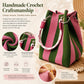 🏆👜 Limited Time Special Price ￡8.99!!✨Boho Striped Knit Bucket Handbag for Women – Handmade Summer Beach Shoulder Bag
