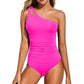 ⛱️LAST DAY SPECIAL PRICE: ￡12.99!!💖One Shoulder One Piece Swimsuit For Women Tummy Control Bathing Suit🩱