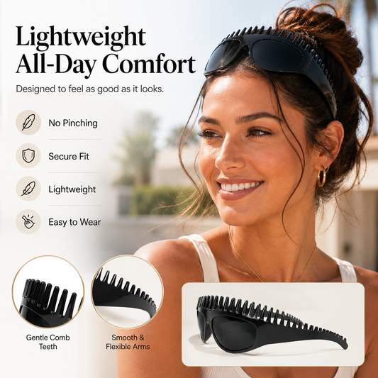 ⏳Limited-time 50% off⏰Creative Comb Frame Square Sunglasses☀️– Light Luxury, UV Protection, Oversized Frame, Versatile & Streetwear Stylish! 🕶️