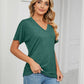 🎁Last Day Promotion 49% OFF✨Womens Short Sleeve V Neck Dolman Tops with Side Shirring Loose Fit Shirts