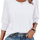 Women Dressy Casual 3/4 Length Sleeve Womens Tops with Smocked Cuffs