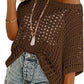 💥2026 Summer Hot Sale 50% OFF💥Women's Summer Scoop Neck Short-Sleeve Sweater Casual Crochet Hollow Out Knit Top