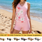 🔥Summer Sale 50% OFF🎁Women's Printed Tankini Swimsuit – 2-Piece Tummy Control Set 🌸