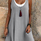 ⏰Last Day Sale 50% OFF💃Women's Casual Loose Sleeveless Fake Two Piece Tank Dress
