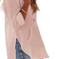 ⏰Limited Time Sale-50% OFF🏖️Women's Oversized Hooded Beach Cover Up - Long Sleeve V-Neck Pocket Shirt