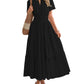 ⏰Hot Sale 50% OFF🎉Women's Lightweight Short Sleeve V Neck Elastic Waist Dress