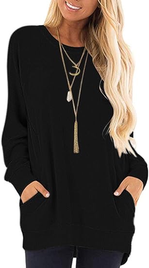 ⏰Early Autumn Sales 50% OFF🍂Women Casual Long Sleeve T-Shirt with Round Neck Pocket