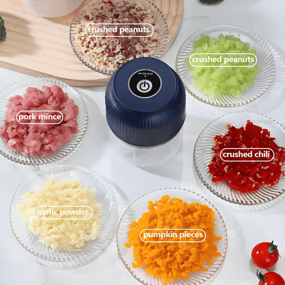 🏆LAST DAY SALE: ￡6.99!!⚡50K+ SOLD! Almost Gone-💥Electric Garlic Chopper, Mini Portable Veggie Cutter