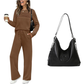 💓LAST DAY 50% OFF💓Women's Crew Neck Top & Drawstring Pants Set