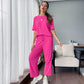 🌸New Arrival 50%OFF💖Women’s Summer Oversized Wide Leg Crop Pants Two Piece Outfits Set