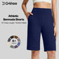 ⏰Last Day Sale 49% OFF🔥Women's Bermuda Shorts with Pockets -👍Knee Length Athletic Casual Long Shorts