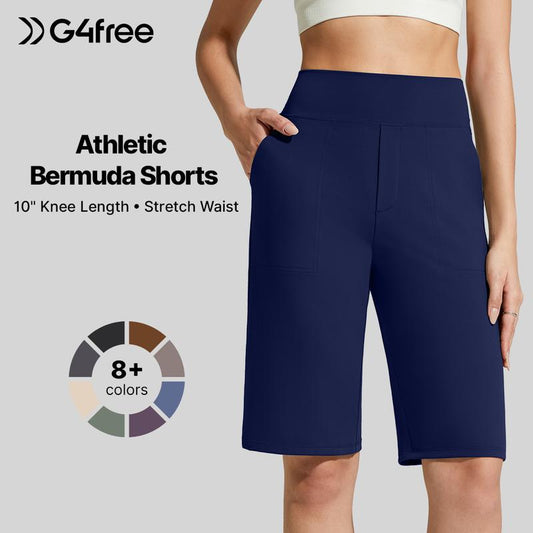 ⏰Last Day Sale 49% OFF🔥Women's Bermuda Shorts with Pockets -👍Knee Length Athletic Casual Long Shorts