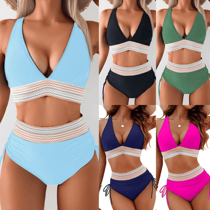 ⏰Last Day Promotion 60% OFF⏳2025 High Waisted Tummy Control Color Block Bikini Sets