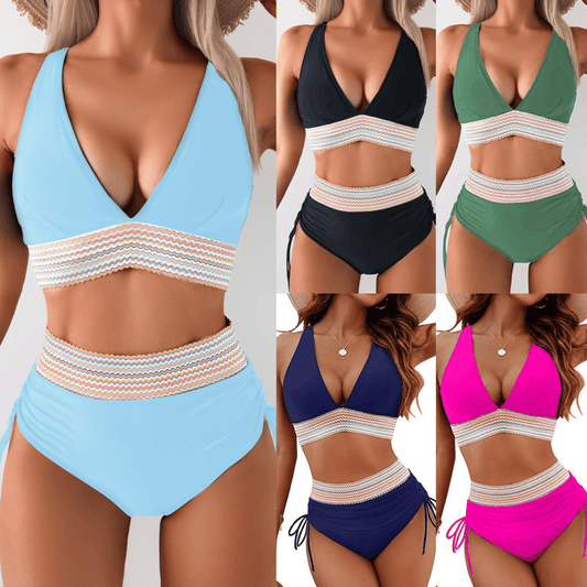 ⏰Last Day Promotion 60% OFF⏳2025 High Waisted Tummy Control Color Block Bikini Sets