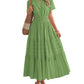 ⏰Hot Sale 50% OFF🎉Women's Lightweight Short Sleeve V Neck Elastic Waist Dress